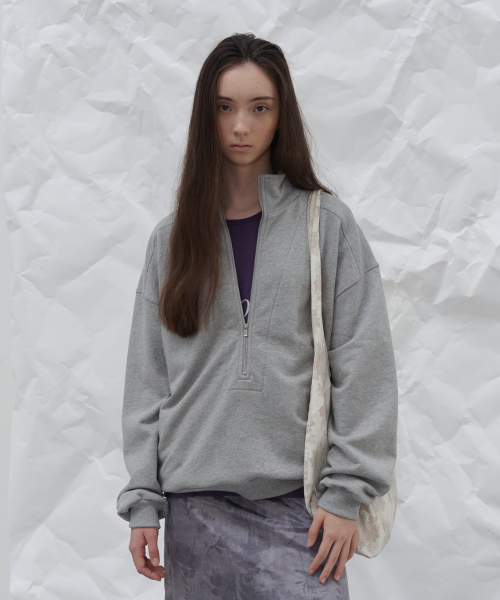 Dust half neck zip-up - grey