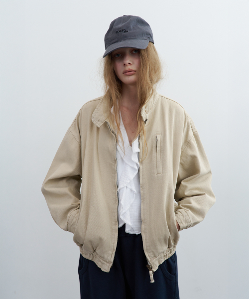 Vintage washed cotton jacket - beige