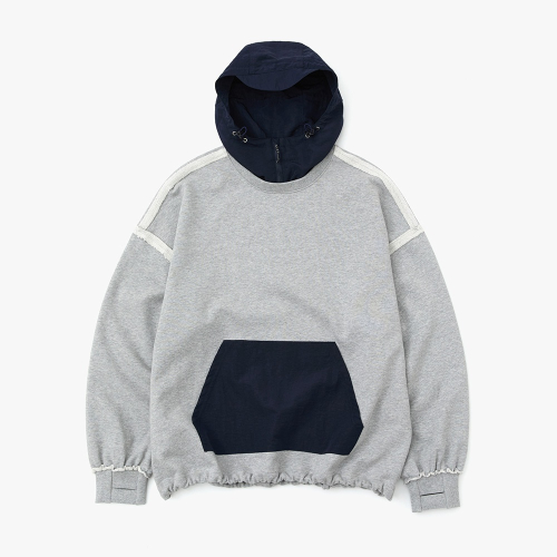 더블유엠씨 [담OOTD x WMC] 컬러블록 디스트로이드 후디_GREY
