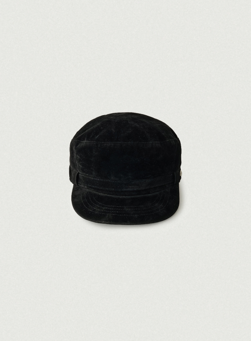 더바넷 Anna Suede Hunting Cap_Black