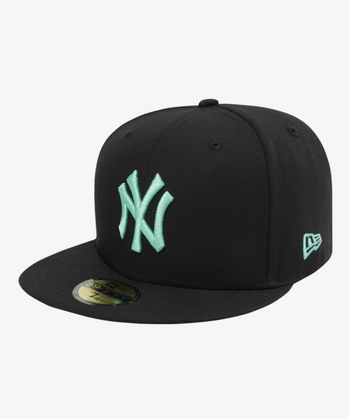 뉴에라 MLB 뉴욕 양키스 컬러 포인트 피티드캡 블랙/민트 15411781