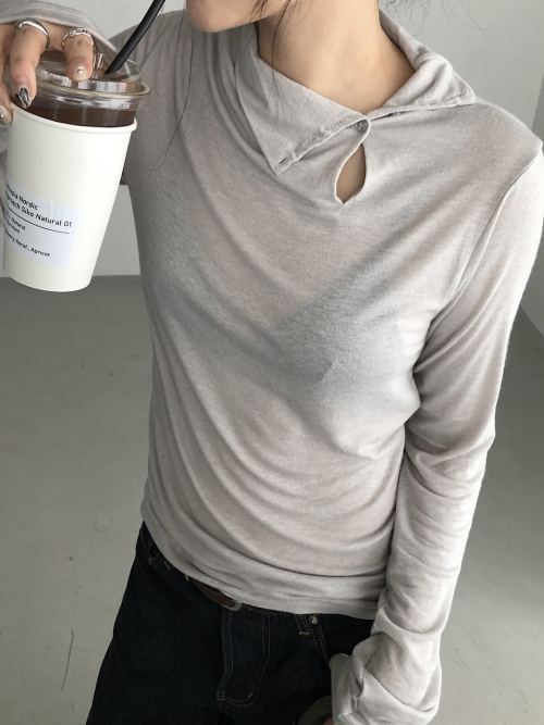 Soft Button High Neck Top (3C)