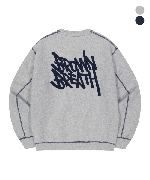 브라운브레스 TAG APPLIQUE CREWNECK (2colors)