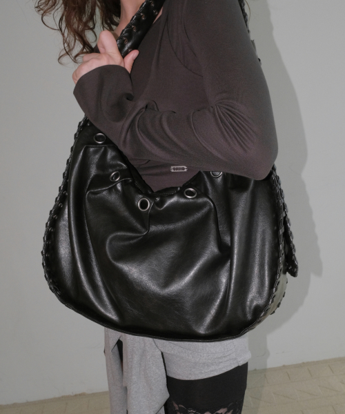 BELTED SHOULDER BAG [BLACK]
