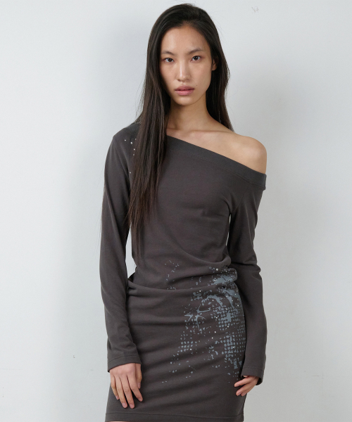 OFF SHOULDER ONE-PIECE(W) CHARCOAL