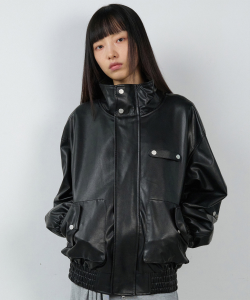 RUGGED LEATHER JACKET BLACK
