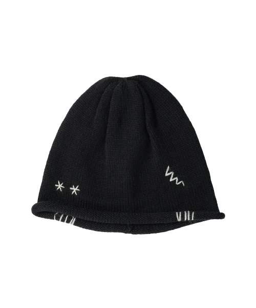 STITCH KNIT BEANIE BLACK