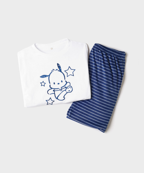 SANRIO CHARACTERS Round-Neck Pajama (Blue)_SPPPG4VU13