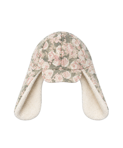 그레일즈 FLOWER FUR EAR FLAP CAP [GREEN]
