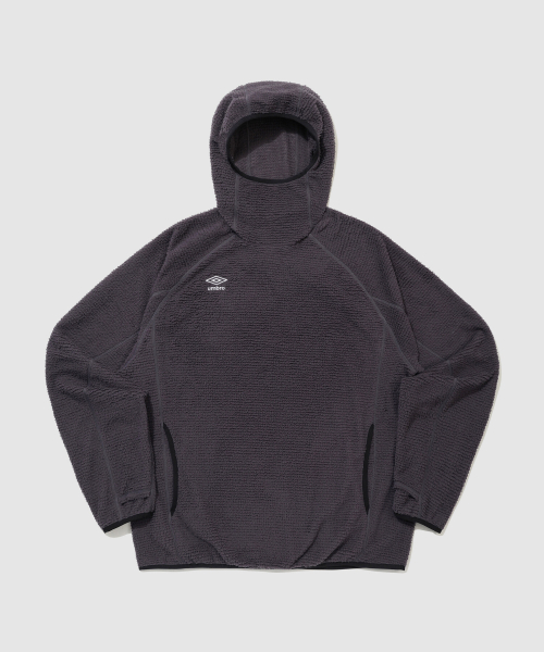 에어리움 경량 플리스 후드 티셔츠 차콜 UR321SHD93 — Main product photo