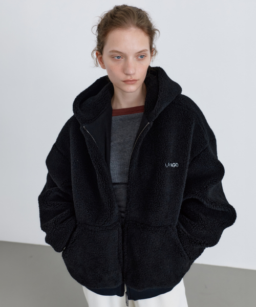 Fleece two way hood zip-up
