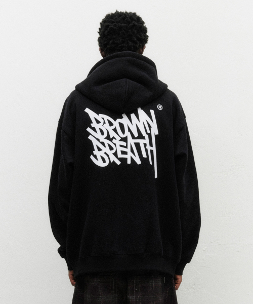 브라운브레스 TAG HOOD ZIP UP - BLACK