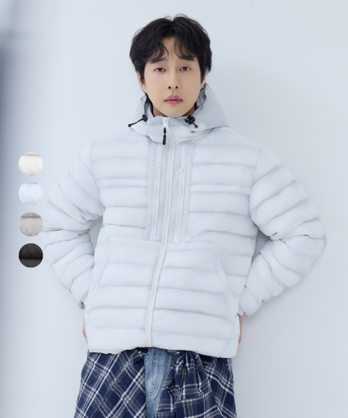 87-STAN351 고스트 쉘 후드 경량패딩 (4color) — Main product photo
