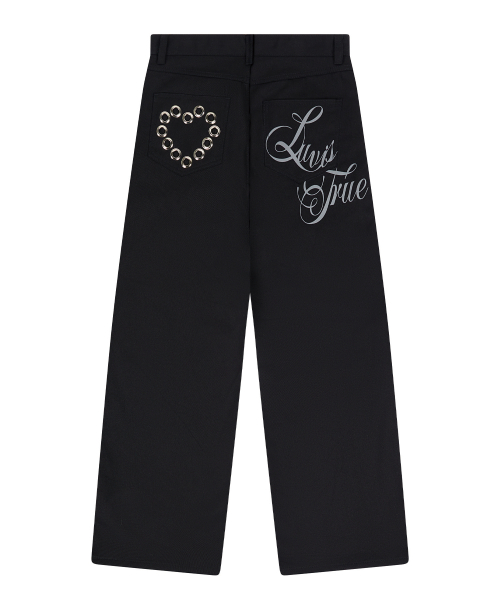 RL EYELET BASIC PANTS(BLACK)