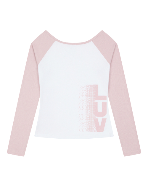 RL PIXEL LUV RAGLAN TEE(PINK)