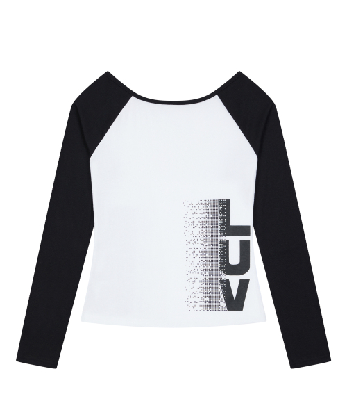 RL PIXEL LUV RAGLAN TEE(BLACK)