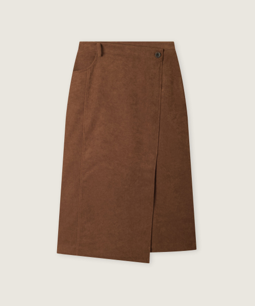 Suede Asymmetric Wrap Skirts RMWHG4TR14
