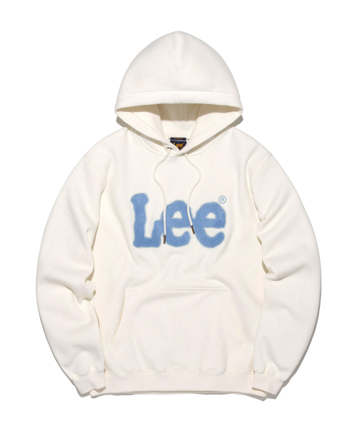 부클 트위치 로고 기모 후드 티셔츠 아이보리 — Main product photo