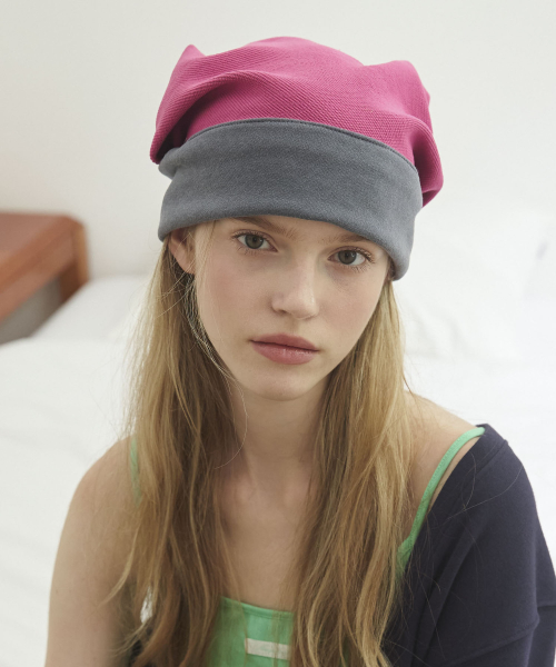 Reversible Two-Tone Beanie Hats - Blue Gray