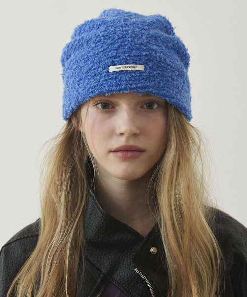 Cozy FLUFFY Knit Beanie Hats_Blue