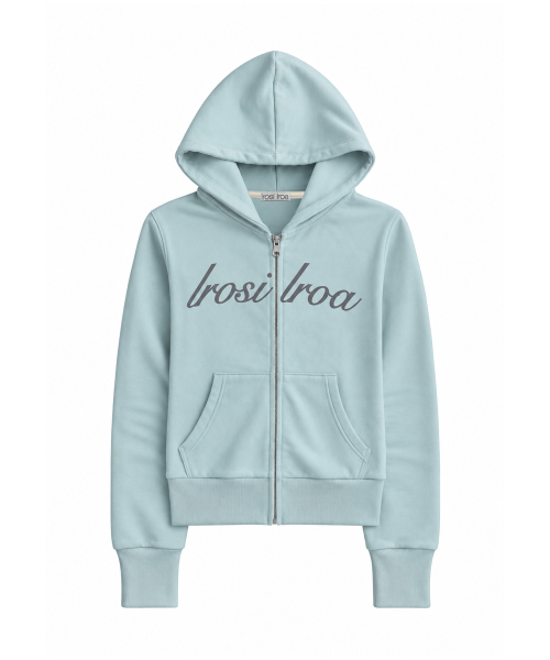 IR Lettering Slim Hoodie Zip-up (Mint)