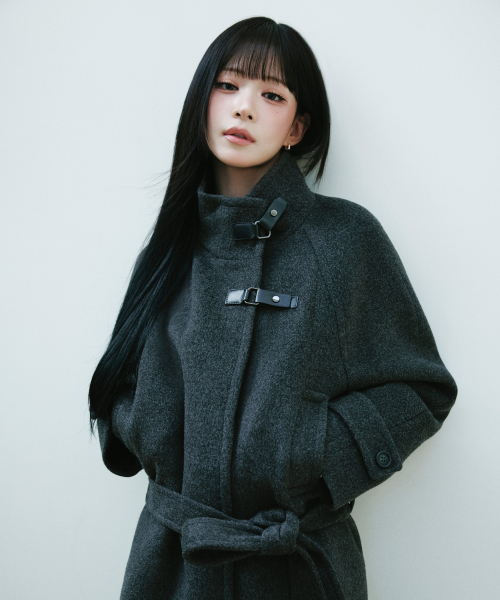 버클 변형 하이넥 숏코트_MIWJHGV42B
