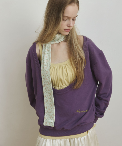 Wide U-Neck Sweat-Shirt_Purple