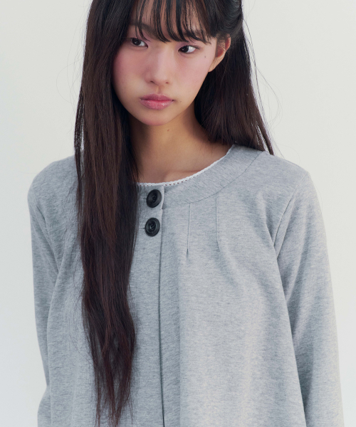 FLARE JERSEY CARDIGAN (MELANGE)