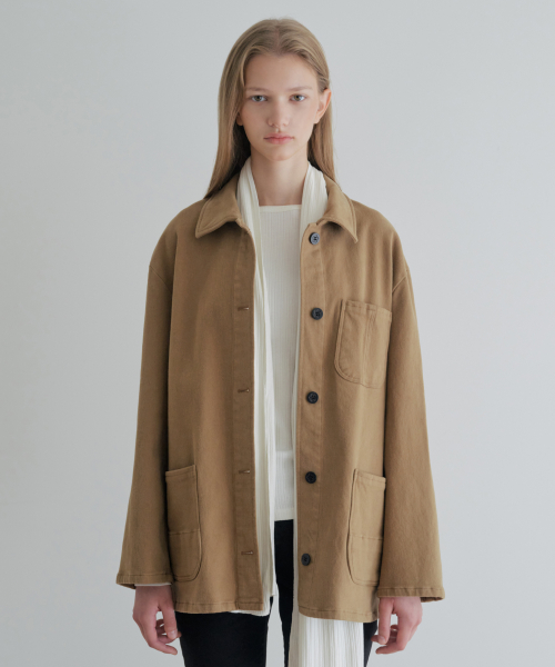 Peach Cotton Work Jacket_Beige