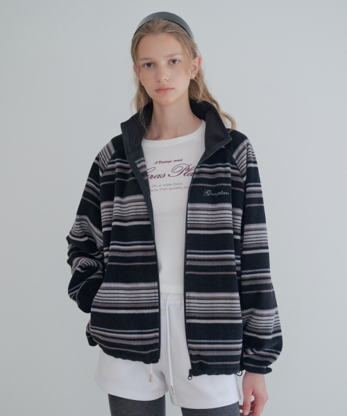 Cozy Fleece Zip-Up_Stripe