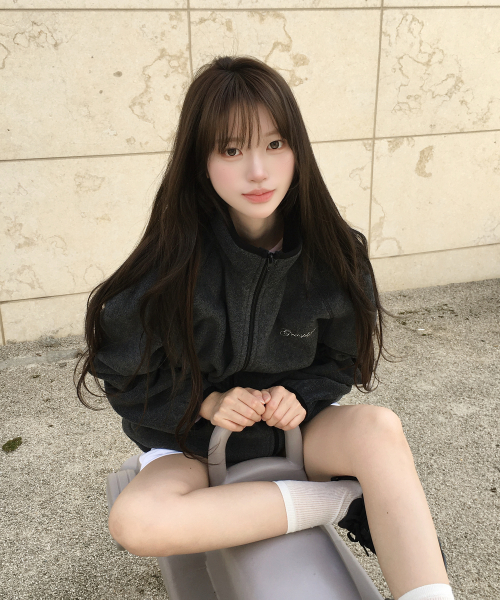 Cozy Fleece Zip-Up_Dark Melange