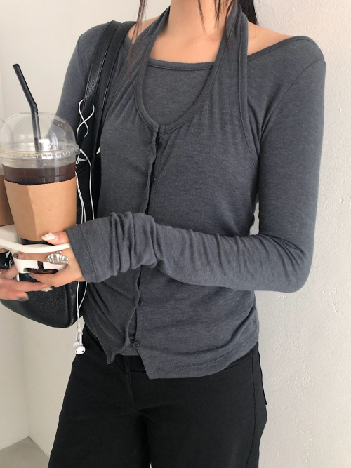 Layered Halter Long Sleeve (3C)