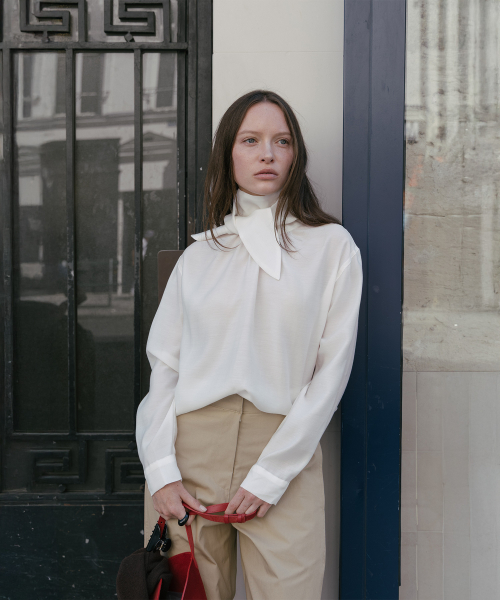 Lune tie blouse (Ivory)