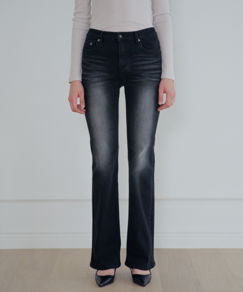 Washed Slim Bootcut Denim_Black