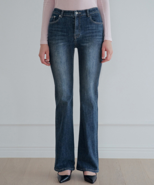 Washed Slim Bootcut Denim_Mid Blue