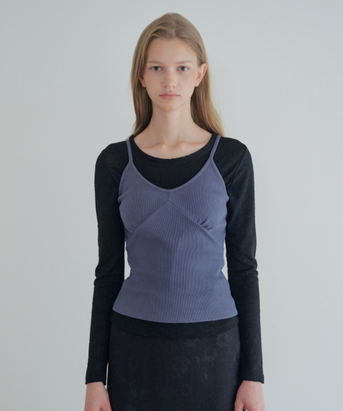 V-Neck Strap Sleeveless_Navy