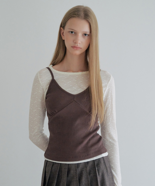 V-Neck Strap Sleeveless_Brown