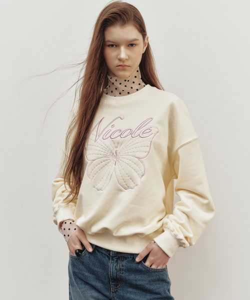 NICOLE BUTTERFLY SWEATSHIRT_CREAM PINK