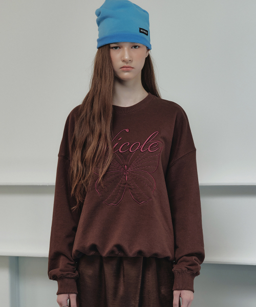 NICOLE BUTTERFLY SWEATSHIRT_BROWN