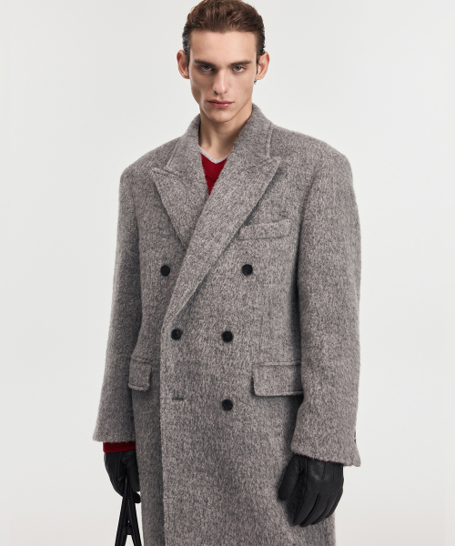 Alpaca Oversized Double Coat (Light Grey) TNCO6F106G2