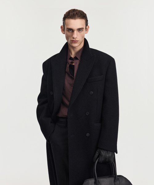 Oversized Tailored Double Coat (Black) TNCO6F102BK