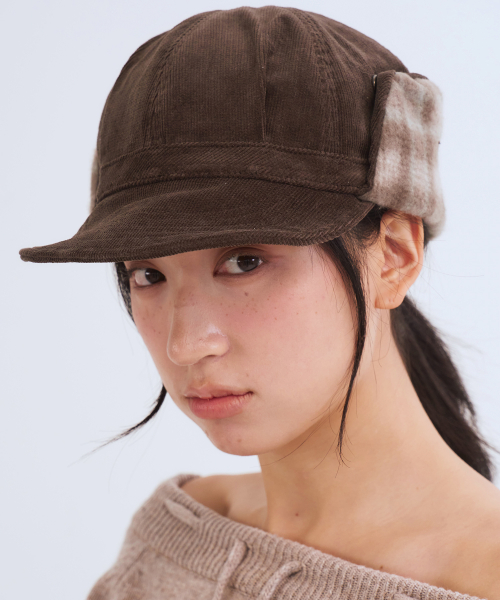 오피쉬 Corduroy Earflap Cap, Khaki
