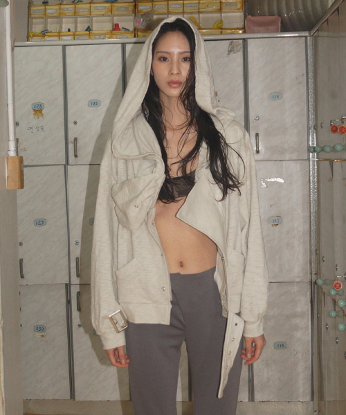 뮤즈뮤지엄 Draped Hood Jacket - Beige