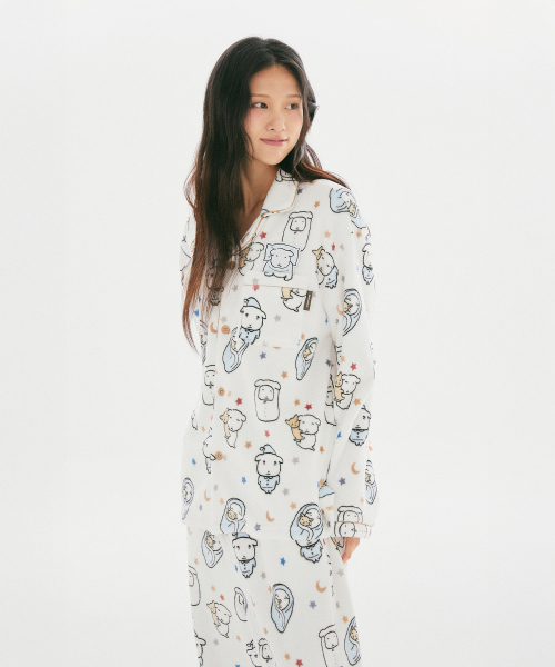 GANADI Sleep Pajamas (White)_SPPPG4VU07