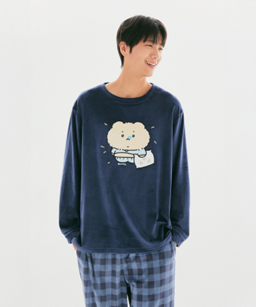 MANGGEUREOJIN GOM Round-Neck Pajamas (Blue)_SPPPG4VU14