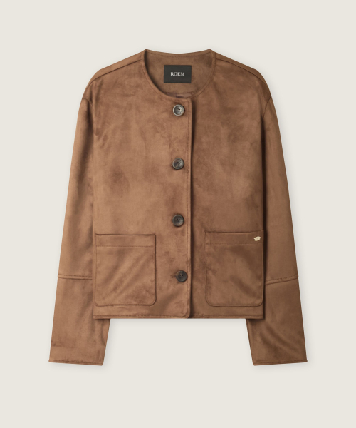Cropped Faux Suede Jacket RMJKG4TR17