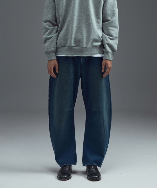 Indigo BARREL Denim Pants Blue