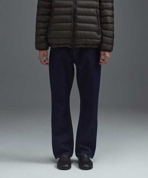 Indigo Straight Denim Pants, Dark Navy