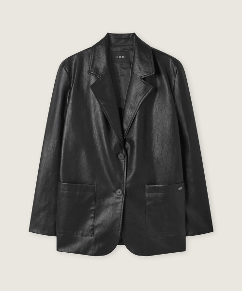 Semi-Oversized Faux Leather Jacket RMJKG4TR15