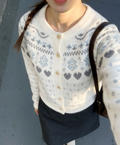 Heart Fair Isle Cardigans RMCKG4VR13